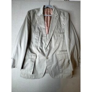 VTG 70s Brad Whitney Safari Belt Back Sport Coat Tan 46L 70s does 30s Jazz Era